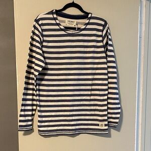 Jack & Jones Navy and White Striped Long Sleeve Tee